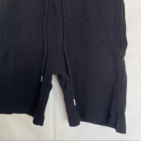 Black Waffle Knit Shorts - Picture 14 of 17